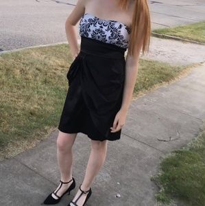 White and black dress